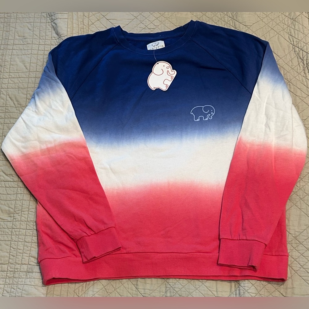 Ivory Ella Americana Ombré Raglan Crewneck